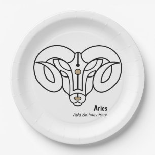 Aries the ram personalised zodiac paper plate