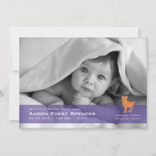 Aries the Ram Photo Birth Announcement Card