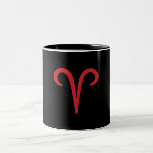 ARIES The Ram Red Astrology Zodiac Fire Sign  Two-Tone Coffee Mug