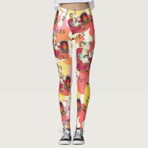 Aries the Ram sporty Zodiac sign Leggings