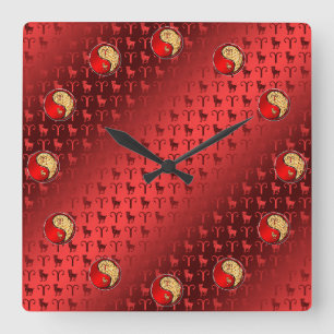 Aries the Ram Square Wall Clock