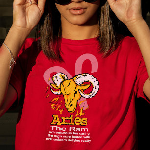 Aries The Ram zodiac astrological dark t-shirt