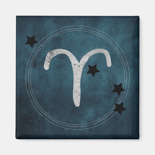 Aries the Ram zodiac constellation teal  Magnet (Front)
