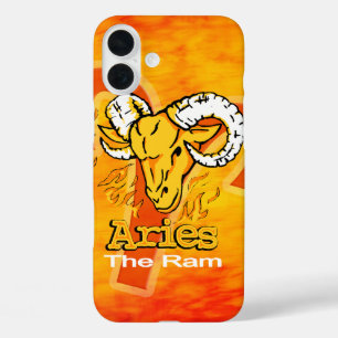 Aries The Ram zodiac fire orange red iPhone 16 Plus Case