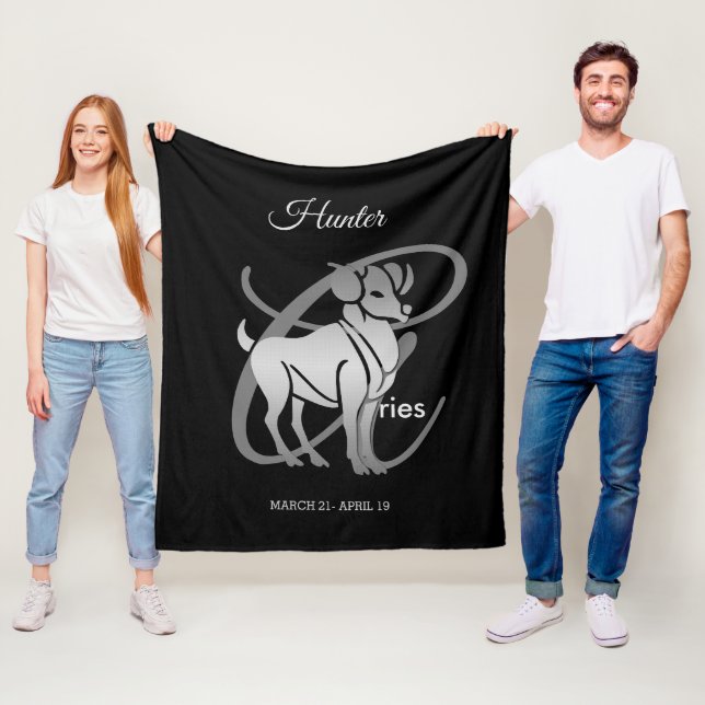 Aries the Ram - Zodiac Sign Fleece Blanket (In Situ)