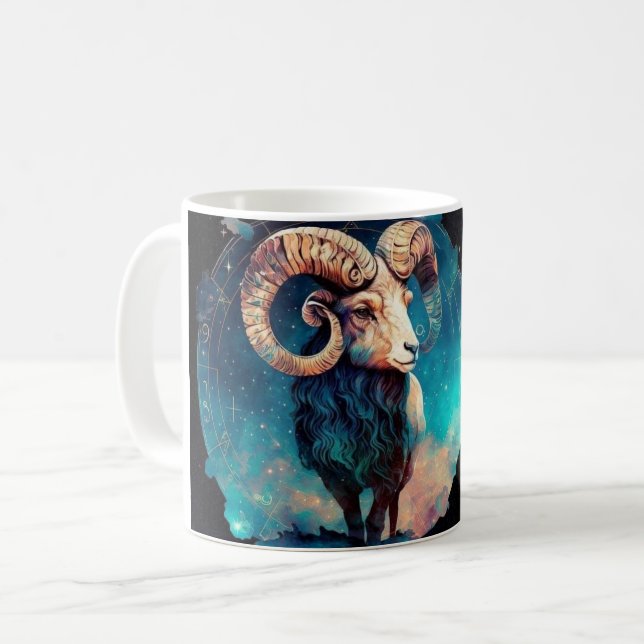 Aries-Themed Nutritional Value Coffee Mug (Front Left)