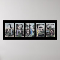 ARIES Vintage Alphabet Letter Zodiac Art