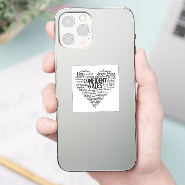 Aries Vinyl Sticker | Zodiac Word Cloud (Phone)