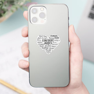 Aries Vinyl Sticker | Zodiac Word Cloud
