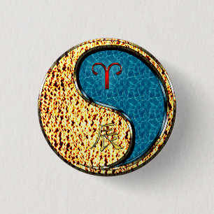 Aries & Water Dragon 3 Cm Round Badge