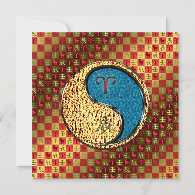 Aries & Water Dragon Card (Front)