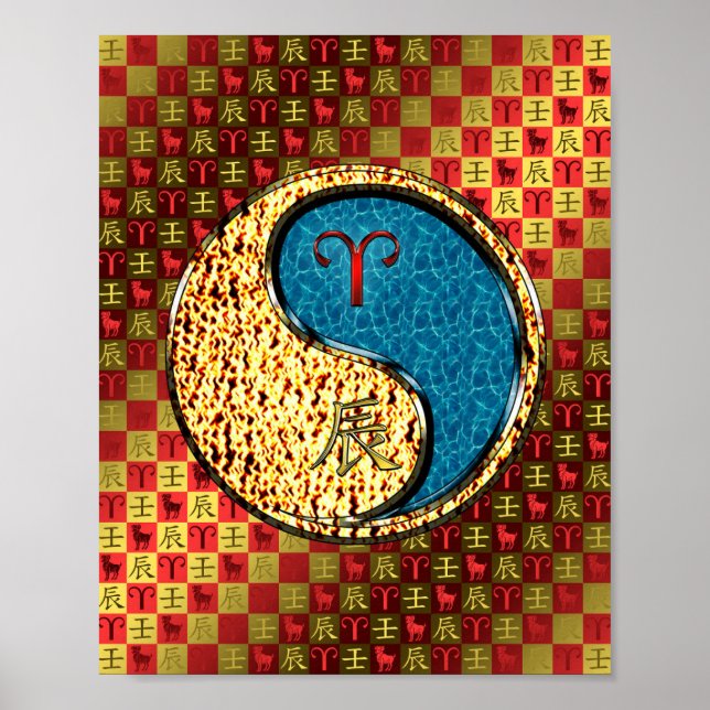 Aries & Water Dragon Poster (Front)