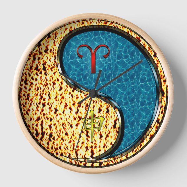 Aries & Water Monkey Clock (Front)