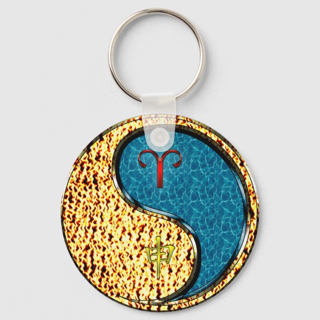 Aries & Water Monkey Key Ring (Front)