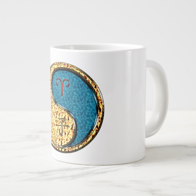 Aries & Water Rat Large Coffee Mug (Front Right)