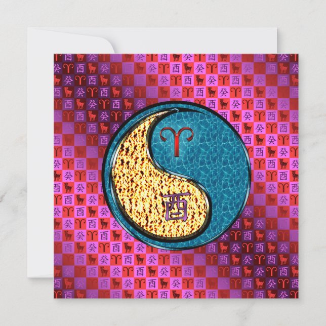 Aries & Water Rooster Card (Front)