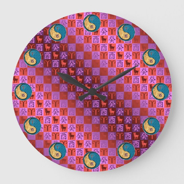 Aries & Water Rooster Large Clock (Front)
