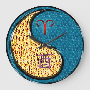 Aries & Water Rooster Large Clock