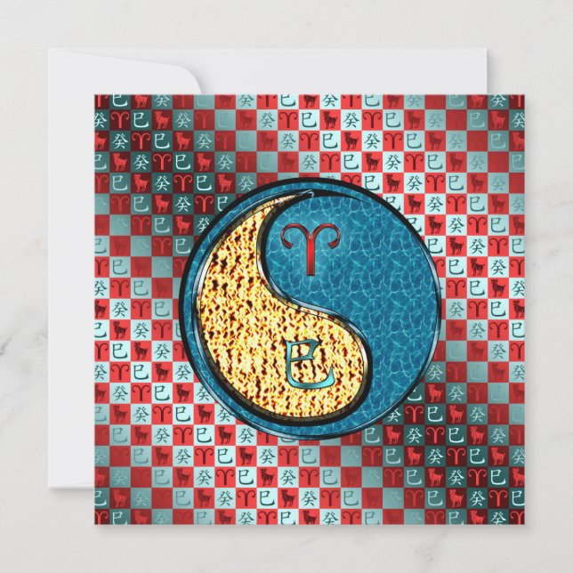 Aries & Water Snake Card (Front)