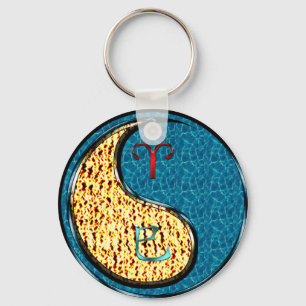 Aries & Water Snake  Key Ring