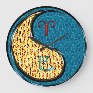 Aries & Water Snake Large Clock