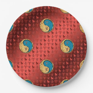 Aries & Water Tiger Paper Plate