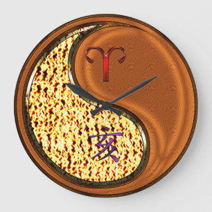Aries & Wood Boar Large Clock