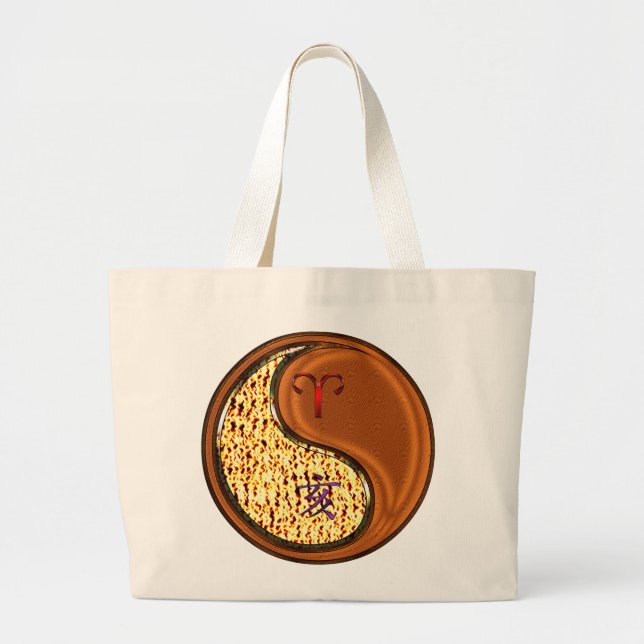 Aries & Wood Boar  Large Tote Bag (Front)