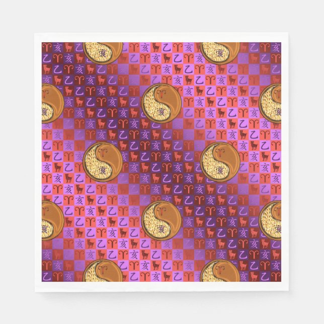 Aries & Wood Boar  Napkin (Front)