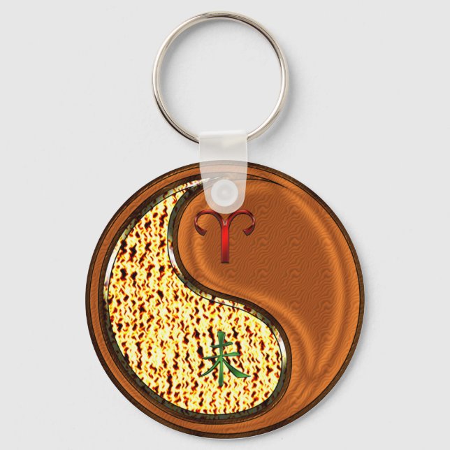 Aries & Wood Goat Key Ring (Front)