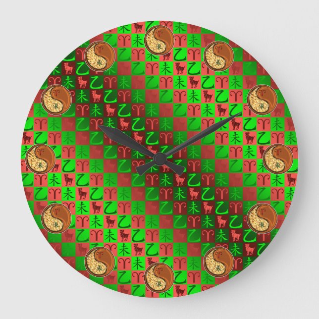 Aries & Wood Goat Large Clock (Front)