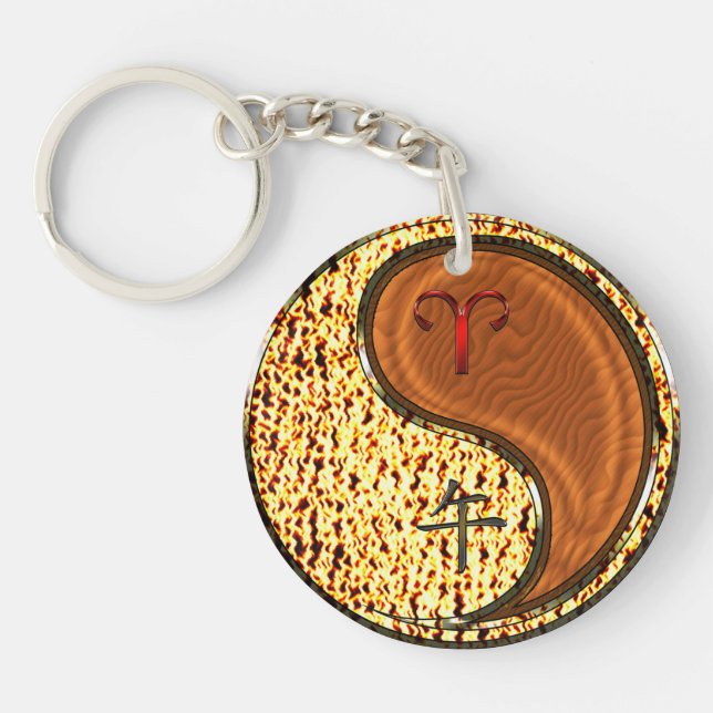 Aries & Wood Horse Key Ring (Front)