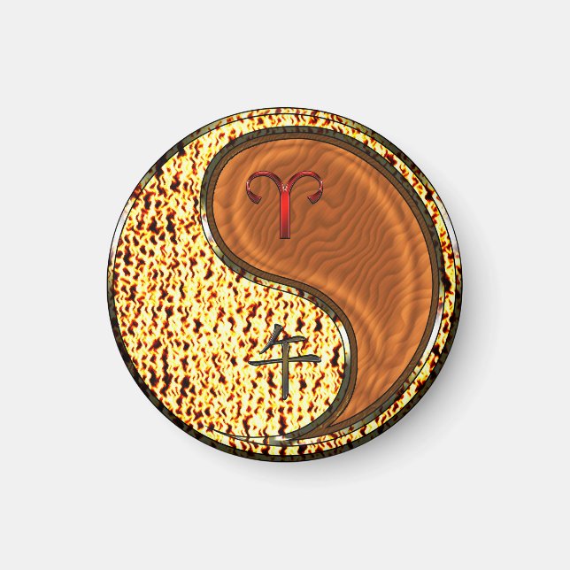 Aries & Wood Horse Magnet (Front)