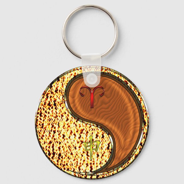 Aries & Wood Monkey Key Ring (Front)