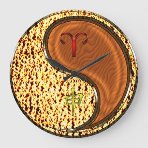 Aries & Wood Monkey Large Clock