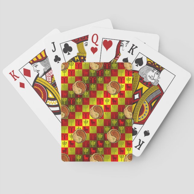Aries & Wood Monkey Playing Cards (Back)