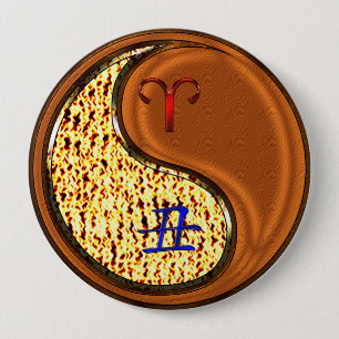 Aries & Wood Ox 10 Cm Round Badge