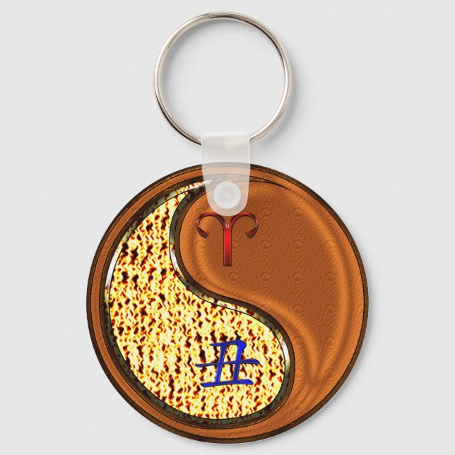 Aries & Wood Ox Key Ring (Front)