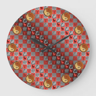 Aries & Wood Rabbit. Large Clock