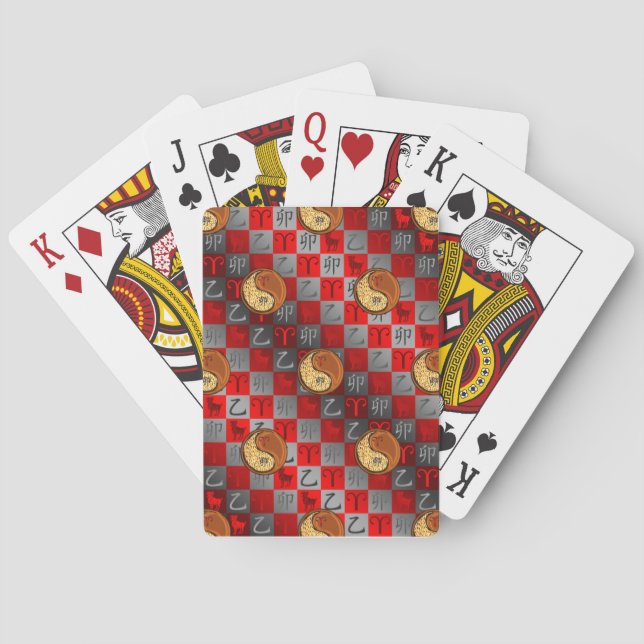 Aries & Wood Rabbit. Playing Cards (Back)
