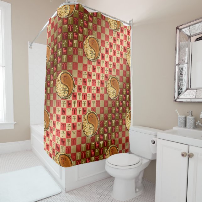Aries & Wood Rat Shower Curtain (In Situ)