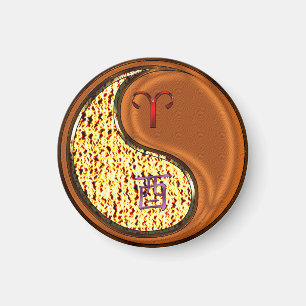 Aries & Wood Rooster Magnet