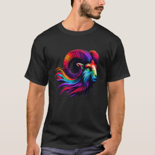 Aries Zodiac Animal Symbol Rainbow Star Sign Astro T-Shirt