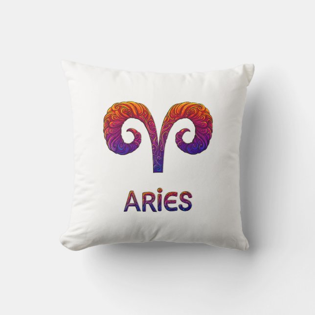 Aries Zodiac / Aries Symbol Pillow (Front)