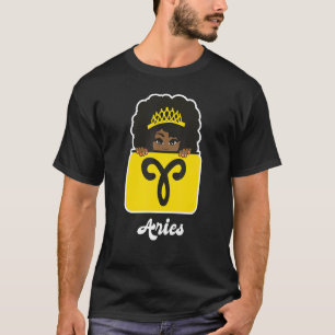 Aries Zodiac Astrology Sign Horoscope Black Queen T-Shirt