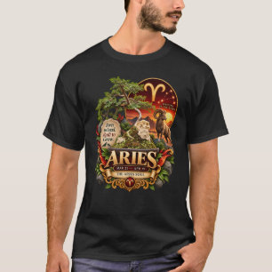 Aries Zodiac Bonsai Art T-Shirt