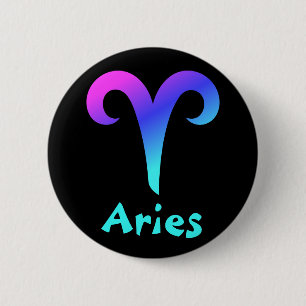 Aries zodiac button pins
