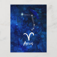 Aries Zodiac Constellation Blue Galaxy Celestial