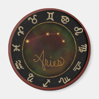 Aries zodiac constellation circle magnet