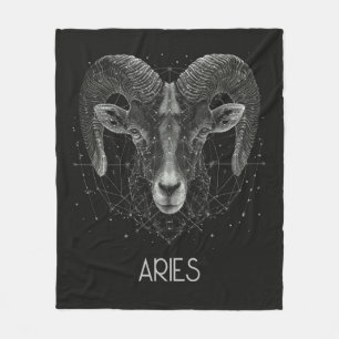 Aries Zodiac Constellation Fleece Blanket